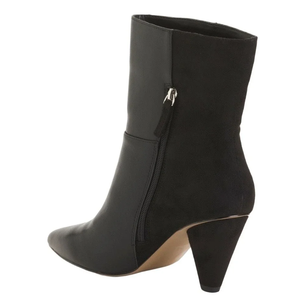 Eloquii New Sizes 8W Black Kase Suede Faux Leather Wide‎ Shaft Booties Boots
